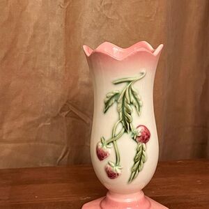 Vintage Hull Pottery Strawberry Fiesta Vase Made In USA